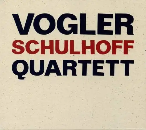 CD: Vogler Quartett, Schulhoff, 2012, Jazzwerkstatt, gebraucht, wie neu