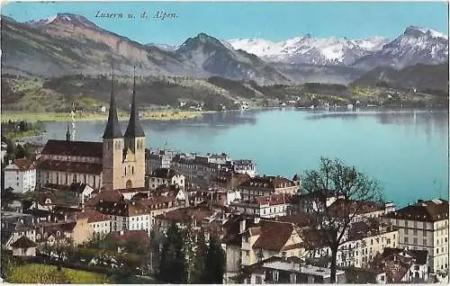 AK Luzern u. d. Alpen. ca. 1910, Postkarte. Serien Nr, ca. 1910, Verlag E. Goetz