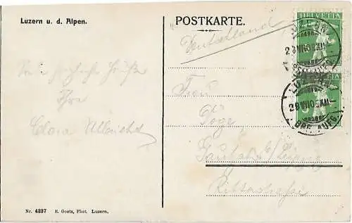 AK Luzern u. d. Alpen. ca. 1910, Postkarte. Serien Nr, ca. 1910, Verlag E. Goetz