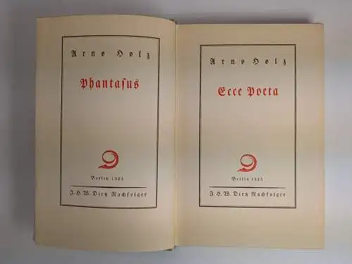 Buch: Ecce Poeta, Phantasus, Arno Holz, 1925, Dietz Verlag, gebraucht, gut