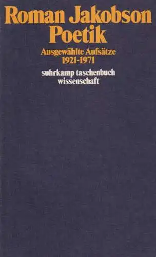 Buch: Poetik, Jakobson, Roman, 1979, Suhrkamp, Ausgewählte Aufsätze 1921 - 1971