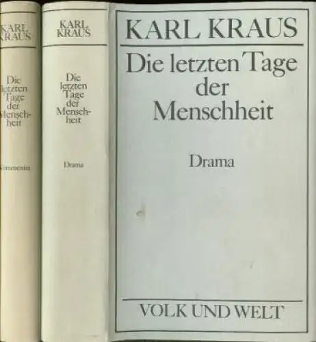 Buch: Die letzten Tage der Menschheit, Kraus, Karl. 2 Bände, Ausgewählte Werke