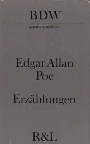 Buch: Erzählungen. Poe, Edgar Allan, 1981, Bibliothek der Weltliteratur