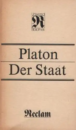 Buch: Der Staat, Platon. Reclams Universal-Bibliothek, 1988, gebraucht, gut