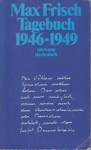 Buch: Tagebuch 1946-1949, Frisch, Max. St, 1985, Suhrkamp Verlag, gebraucht, gut