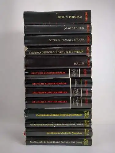 13 Bücher Kunstdenkmäler: Halle, Magdeburg, Berlin, Potsdam, Leipzig, Schwerin..