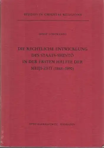 Buch: Die rechtliche Entwicklung des Staats-Shinto, Lokowandt, Ernst, 1978, gut