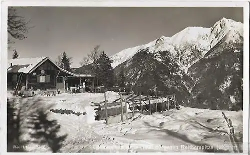 AK Gschandkopfhütte gegen Reitherspitze.ca. 1941, Postkarte. Ca. 1941