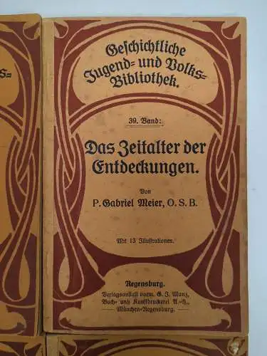 4 Bücher Geschichtliche Jugend- und Volksbibliothek, Nr. 35, 39, 43, 49, Manz