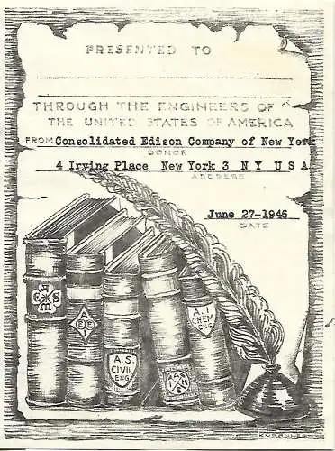 Original Druck Exlibris: Kuechler, Bücher, Feder, gebraucht, gut