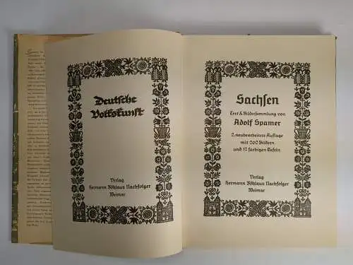 Buch: Deutsche Volkskunst Sachsen, Adolf Spamer, 1954, Hermann Böhlau