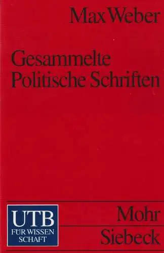 Buch: Gesammelte Politische Schriften, Weber, Max, 1988, J. C. B. Mohr