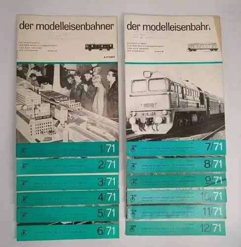 12 Hefte Der Modelleisenbahner Nr. 1-12/1971, Jahrgang 20, transpress, komplett