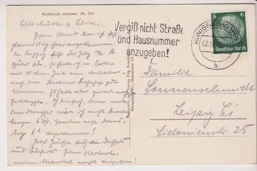 AK Königsberg / Pr., Pregelpartie, ca. 1939, Fritz Krauskopf, gebraucht, gut