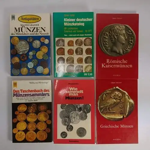 6 Bücher Numismatik, Taschenbuch des Münzsammlers, Münzkatalog, Mittelalter ...