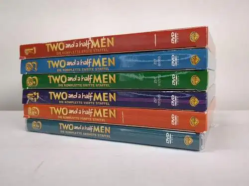 6 DVD-Boxen Two and a half men Staffel 1-6, Serie, Charlie Sheen, Jon Cryer