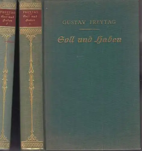 Buch: Soll und Haben, Freytag, Hesse & Becker, Leipzig, 6 Bücher in 2 Büchern