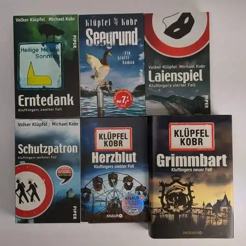 6 Bücher Klüpfel & Kobr - Kluftinger: Erntedank, Seegrund, Laienspiel, Herzblut