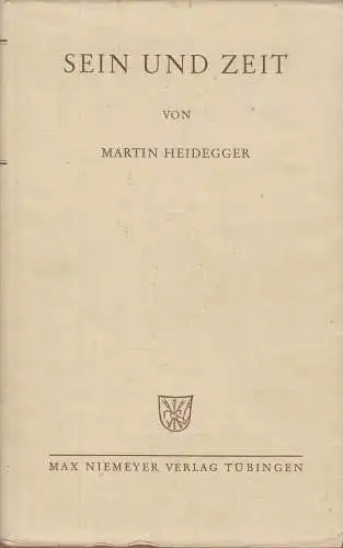 Buch: Sein und Zeit, Heidegger, Martin. 1967, Max Niemeyer Verlag GmbH
