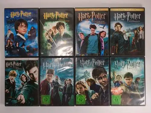 8 DVDs Harry Potter, komplett, alle Teile 1-7.2, Film, Fantasy, Magie, Rowling