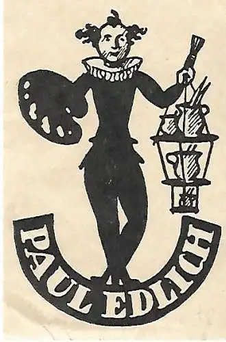 Original Grafik Exlibris: Paul Edlich, Maler, Künstler, Töpferei, gut