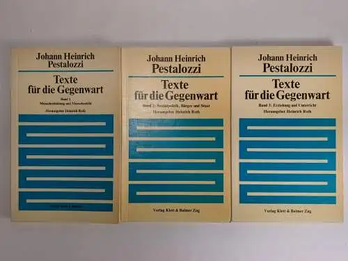Buch: Texte für die Gegenwart 1-3, Johann Heinrich Pestalozzi, Klett & Balmer