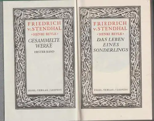 Buch: Gesammelte Werke, Stendhal, Friedrich von, 8 Bände, Insel-Verlag, Leipzig