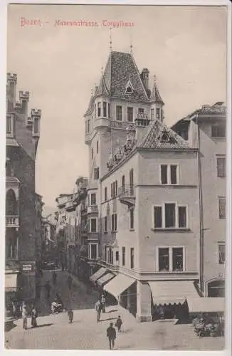 AK Bozen - Museumstrasse, Torgglhaus, 1900, Stengel & Co., ungelaufen, gebraucht