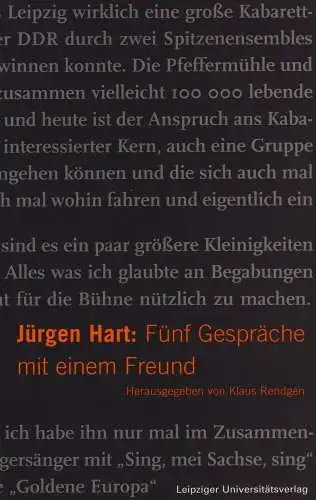 Buch: Jürgen Hart: Fünf Gespräche mit einem Freund, Rendgen, Klaus, 2002