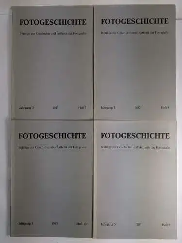 4 Hefte Fotogeschichte Heft 7-10 / 1983, Jahrgang 3, Timm Starl, Beiträge zur...