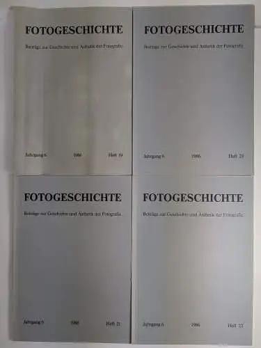 4 Hefte Fotogeschichte Heft 19-22 / 1986, Jahrgang 6, Timm Starl, Beiträge zur..