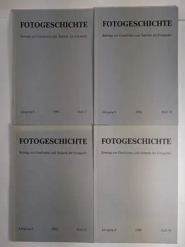 4 Hefte Fotogeschichte Heft 27-30 / 1988, Jahrgang 8, Timm Starl, Beiträge zur..