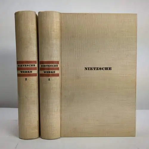 Buch: Friedrich Nietzsche - Werke in zwei Bänden, ca. 1930, Kröner Vlg., 2 Bände
