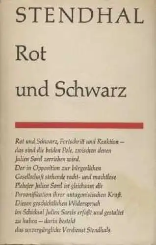 Buch: Rot und Schwarz, Stendhal. Gesammelte Werke in Einzelausgaben, 1970