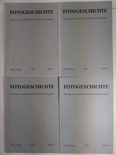 4 Hefte Fotogeschichte Heft 51-54 / 1994, Jahrgang 14, Jonas Verlag, Beiträge...