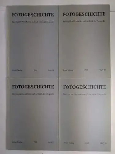 4 Hefte Fotogeschichte Heft 31-34 / 1989, Jahrgang 9, Timm Starl, Beiträge zur..