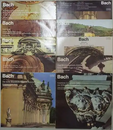 10 Schallplatten 12" LP Johann Sebastian Bach, Eterna, Klassik, Vinyl, Konvolut