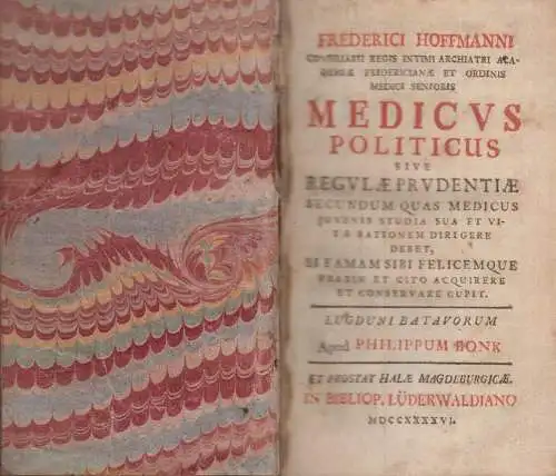 Buch: Miducvs Politicus. Hoffmann, Friedrich, 1744, Bronk / Lüderwaldiano