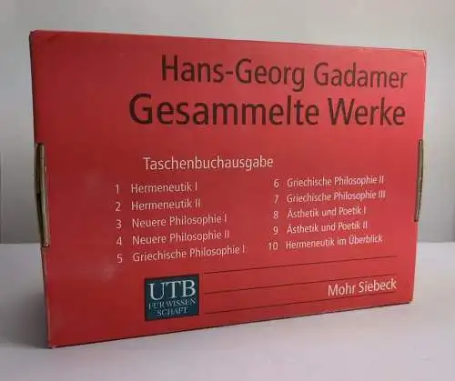 Buch: Hans-Georg Gadamer - Gesammelte Werke in 10 Bänden, 1999, UTB, J-C.B. Mohr
