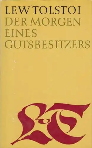 Buch: Der Morgen eines Gutsbesitzers, Tolstoi, Lew. 1968, Frühe Erzählngen