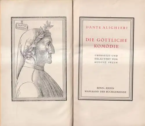 Buch: Die Göttliche Komödie, Dante Alighieri, Buchgemeine Bonn / Rhein