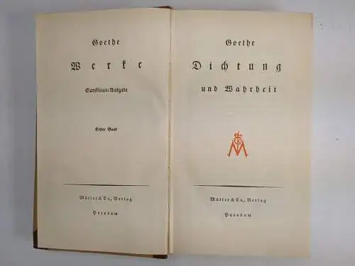 Buch: Johann Wolfgang von Goethe - Werke, Sanssouci-Ausgabe, 10 Bände, Müller