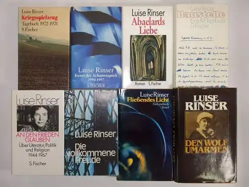 8 Bücher Luise Rinser: Den Wolf umarmen; Fließendes Licht; Baustelle; Abaelard..