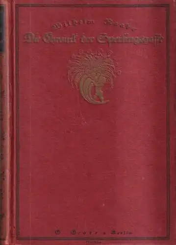 Buch: Die Chronik der Sperlingsgasse, Wilhelm Raabe, 1920, Grote, gebraucht, gut