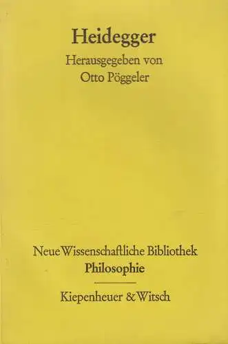 Buch: Heidegger, Pöggeler, Otto, 1970, Kiepenheuer & Witsch, gebraucht, gut