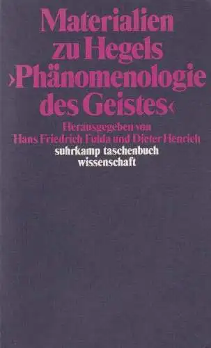 Buch: Materialien zu Hegels Phänomenologie des Geistes, Fulda, 1992, Suhrkamp