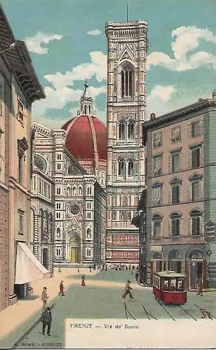 AK  Firenze. Via de Buoni. ca. 1913, gebraucht, gut