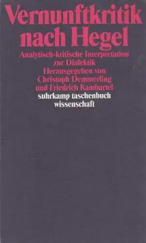 Buch: Vernunftkritik nach Hegel, Kambartel, Friedrich, 1992, Suhrkamp, Sprache