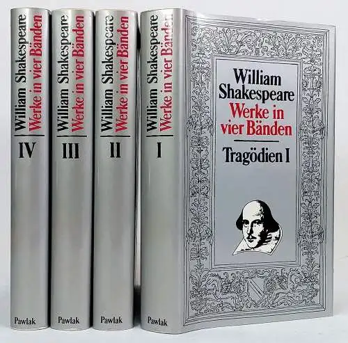 Buch: William Shakespeare - Werke in vier Bänden, 1979, Pawlak Verlag, 4 Bände