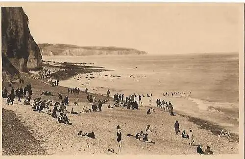 AK Dieppe. Les Falaises et la Plage. ca. 1915, gebraucht, gut